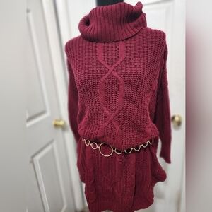Tunic style Sweater with cowl turtleneck.
